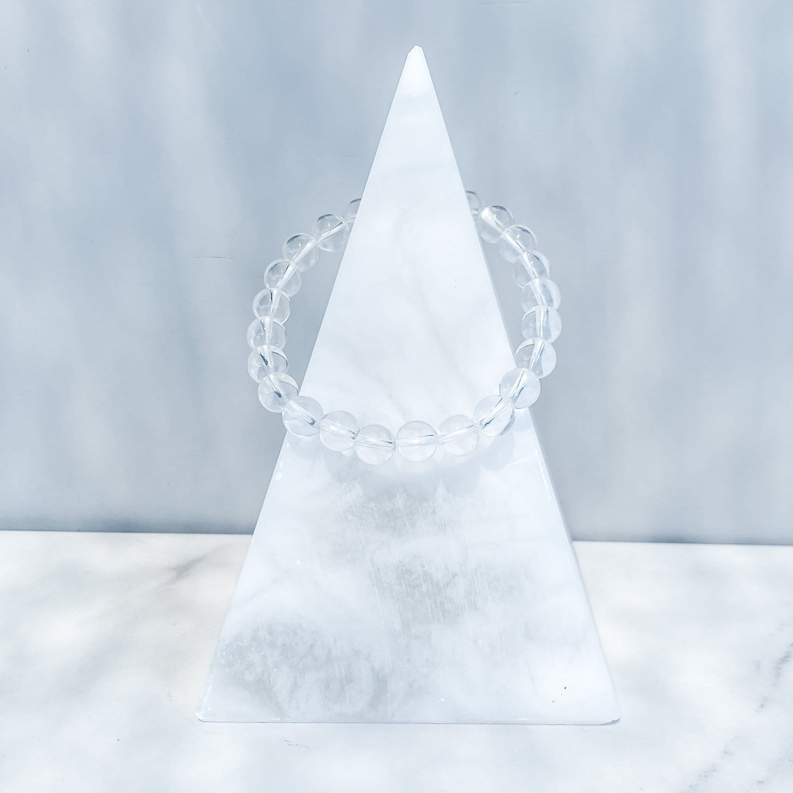 clear quartz crystal beaded stone stretch elastic bracelet gemrox australia