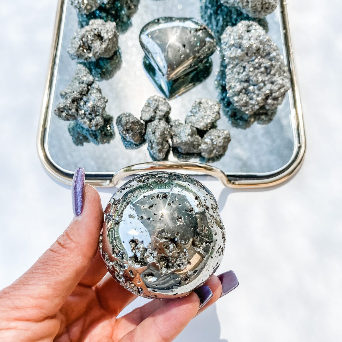 s933 Pyrite crystal ball sphere 6cm gemrox australia