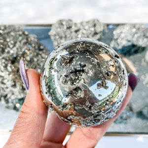 s933 Pyrite crystal ball sphere 6cm gemrox australia