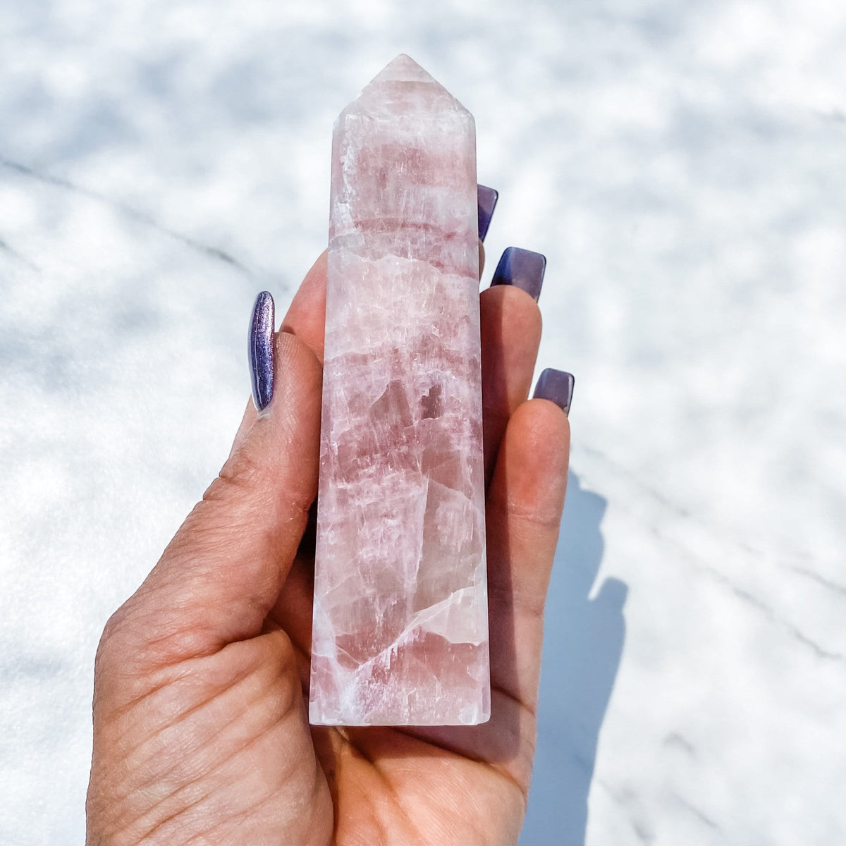Pink Calcite crystal generator tower gemrox australia