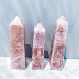 Pink Calcite crystal generator tower gemrox australia