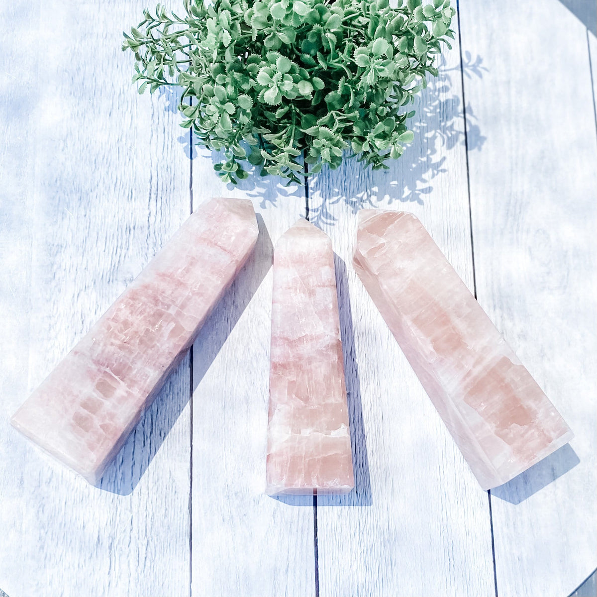 Pink Calcite crystal generator tower gemrox australia