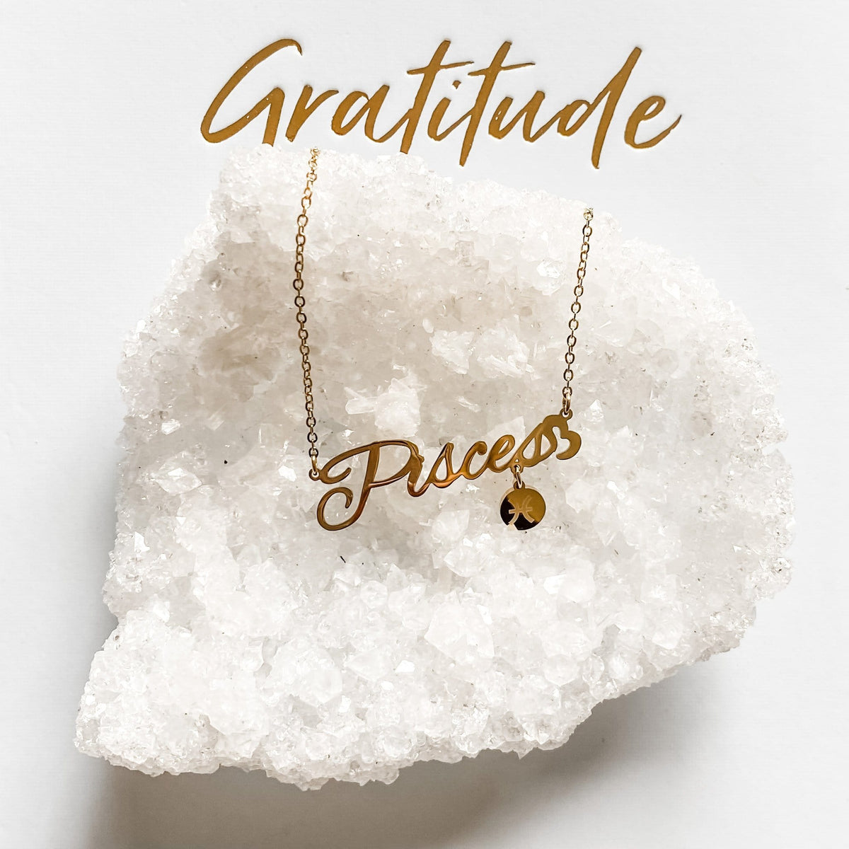 Zodiac Sign Gold Plated Stainless Steel Necklace