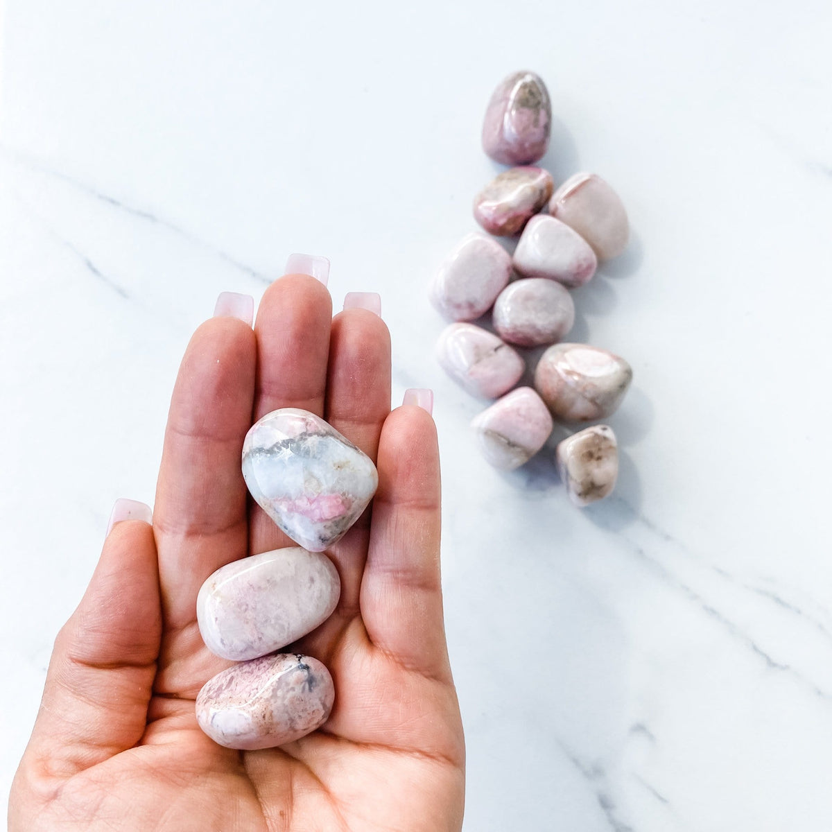 s962 Rhodonite Crystal Tumbled Stones Gemrox Australia