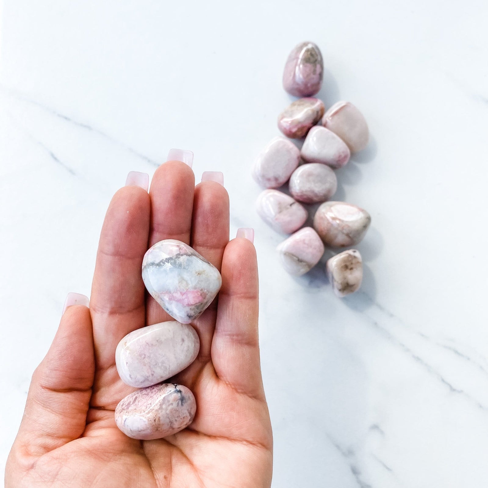 s962 Rhodonite Crystal Tumbled Stones Gemrox Australia