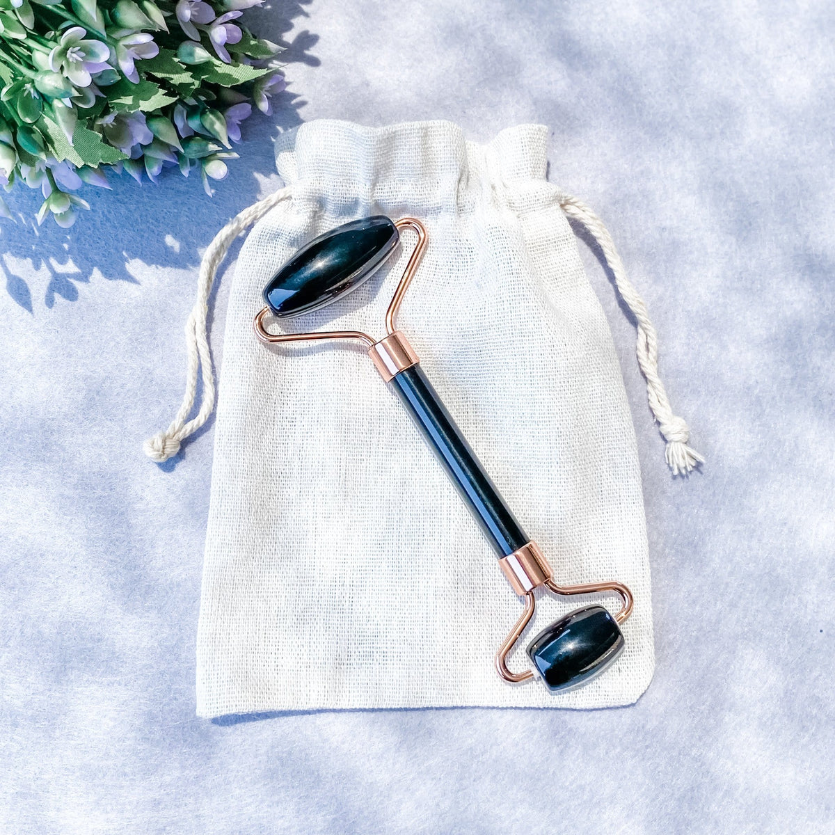 s966 black obsidian crystal stone facial roller massager beauty tool crystals australia gemrox 1