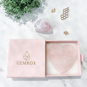 Rose Quartz Stone Heart Gua Sha Facial Tool