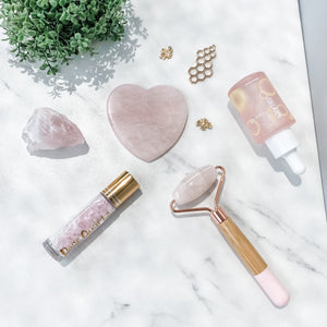 Rose Quartz Stone Heart Gua Sha Facial Tool