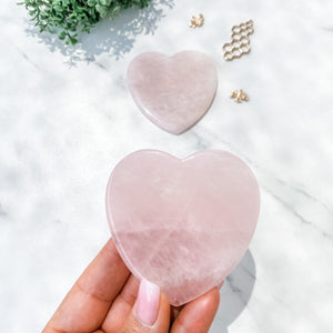 Rose Quartz Stone Heart Gua Sha Facial Tool