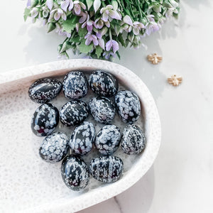 s995 snowflake obsidian crystal tumbled stone crystals australia gemrox sydney 1
