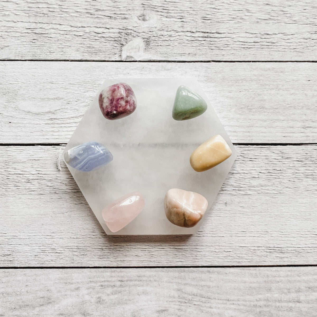 Selenite Crystal Cleansing/Charging Plate Hexagonal